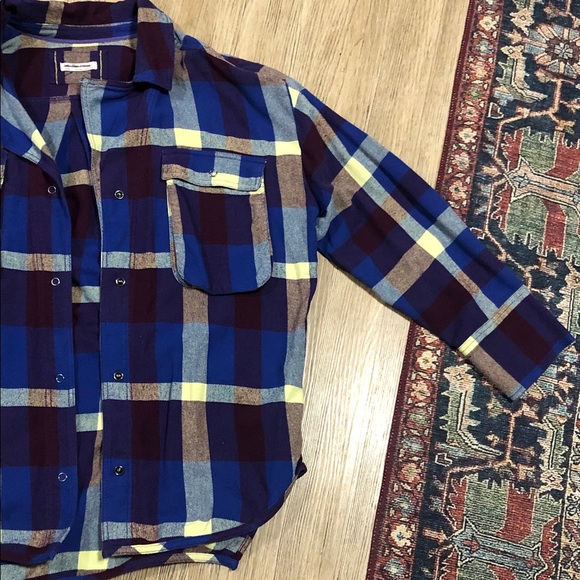 We The Free Purple and Yellow Plaid Shirt L - Picture 2 of 8